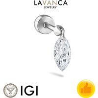 Marquise Cut Lab Grown Diamond Single Earring 9K 14K 18K White Gold Dangle Stud Earring VS/VVS CVD/HPHT Real Lab Diamond Jewelry