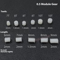 10pcs 0.5M Plastic Gear 7/8/10 Teeth Toy RC Model Car 1mm/2mm Shaft Motor Transmission Pinion Gear 6mm Worm Gear Helical Gears
