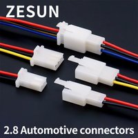 5/10sets 2.8 plug-in connectors for automobiles and motorcycles 2P/3P/4P/6P/9P nylon flame-retardant rubber sleeves combo set
