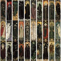 30Pcs/Set Gothic Tarot Bookmarks, Dark Mythical Occult Sorcerer Paper Page Book Marks, Reading Supplies Gift for Book Lovers