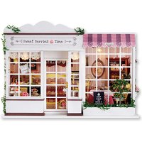 DIY Wooden Sweet Berries Time Cottage Doll Houses Miniature Model Kit Cake Shop Casa Dollhouse with Furniture for Friends Gifts