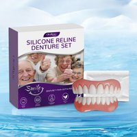Silicone Reline Denture Set Soft Dentures False Teeth Set High Elasticity Denture Repair Kit Non-Toxic for Upper & Lower Denture