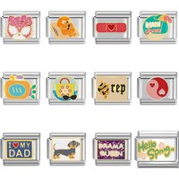 Italian Charm Store Italian Charm Bracelet 9mm Diy TV, Heart, Yin Yang
