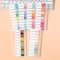 6 Packs Morandi Color Index Tabs with Ruler, Multicolor Self-Adhesive Page Markers,Writable Sticky Notes for Books,Office&School