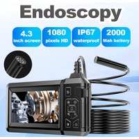 4.3" IPS LCD Borescope Sewer Camera 1080P IP67 Waterproof Snake Camera with Adjustables LED Lights for Car Home Automotive