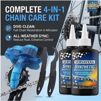 AliExpress NONE SERVAVEXA Bike Chain Cleaning Kit 125ml Synthetic Chain Oil with Scrubber Brushes Maintenance Set for MTB Road Cycle Care