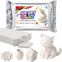 White air dry self-hardening clay, no baking needed, smooth easy to shape, paintable clay great for sculpting, DIY crafts 450g