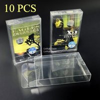 【 10 Packs】Cover Storage Case, Clear VHS Cassette Display Case Container