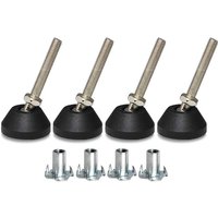 4Pcs Furniture Leveler Swivel Feet ,Threaded Shank Adjustment Pads,Table/Chair/Cabinet/Sofa Medium Legs Leveling