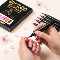 6 Color DIY Nail Art Pens High Pigment Bright Color Quickly Dry Decorate Nails Safe Easy Use Waterproof Nails Art Oil Pens Kit