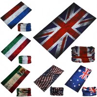 Vintage Retro Flag Design Unisex Seamless Bandanas For Women Men Cycling Headbands Half Face Shield Mask Female Male