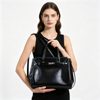 JIOMAY 2026 Sac à main en PU noir au design unique, élégant sac à main urbain à poignée supérieure, sac à bandoulière vintage polyvalent pour les trajets quotidiens