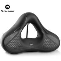 AliExpress West Biking WEST BIKING Hollow Bicycle Saddle High-Elastic Shock-Absorbing Widen Bike Seat Cushion PU Breathable Soft Cycling Seat Cushion