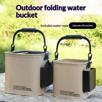 8L/13L Folding Fishing Bucket - Waterproof Ergonomic Handle Outdoor Camping Tackle