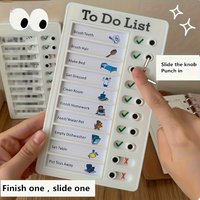 Kids To Do List Chore Chart, Slide Knob Checklist for Children's Daily Routine, Visual Schedule Board for Toddlers, Educational