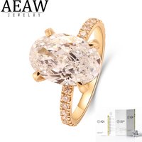 100% Real 10K Yellow Gold Oval Cut IGI Certificate Lab Grown Diamond 1-4CT EF VS CVD HPHT Lab Diamond Engagement Ring For Woman