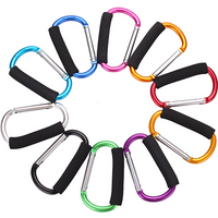 Soft foam carabiner, D-ring pulley quick release, shoe & water bottle clip, outdoor hanger, stroller hook.