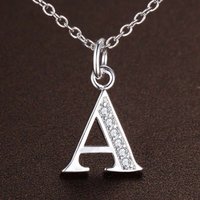 New 925 Sterling Silver Necklace 26 Letter Pendant For Women Fashion Clavicle Chain Wedding Jewelry Party Gift High quality