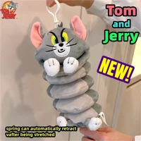 Tom And Jerry Spring Plush Toy Keychain Key Rings Kawaii Tom Cartoon Plushie Stuffed Action Figure Doll Toys For Kids Gift