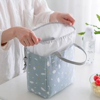 Oxford Cloth Insulated Lunch Bag Simple Large Capacity Portable Lunch Box Food Bags Women