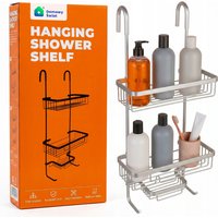 Roestvrijstalen hangende doucheplank Badkamerorganizer Wandmontage Roestvrij Waterbestendig Hoekplank voor shampoo, zeep, toiletartikelen Geen boren E