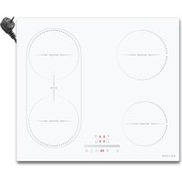 NOXTON Weiß/Schwarz Induktionskochfeld-Plug-in, (UK: 2800 W/EU:3500 W), 4 Zonen mit 1 Grillzone, 60 cm Touch, Sicherheitsschloss, Keramikglas