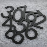 3d Digits House Number Self Adhesive Door Plate Sign Sticker Black Digital For Office Hotel Apartment Home Decor