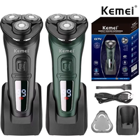 Kemei KM-2805 LCD Dislay Waterproof Men's Electric Shaver Wet Dry Neck Beard Electric Razor Facial Shaving Machine Rechargeable