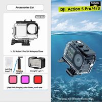Waterproof Housing Case for DJI OSMO Action 5 pro 4 3 Underwater Diving Protective Shell 40M with Filter for camero Accessories