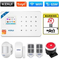 Kerui tuya smart wifi gsm sicherheits alarmsystem arbeitet mit alexa home einbruch bewegungs melder rauchtür fenster sensor app