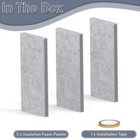 J6PE Set of 3 Air Conditioning Window Insulation Foam Boards Thermal Noise Reducing Panels for Portable Air Conditioners