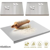 40x60cm Stainless Steel Multifunctional Cutting Board | -Grade Kneading Baking Board for Meat, Fruits, Vegetables, Bread | Easy