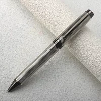 1 PC High Quality Luxury Full Metal Ballpoint Pen Silver Plating Ball Pens Business Writing Signing School Office Supplies