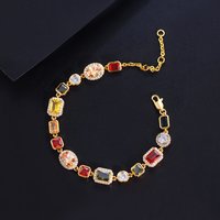 BeaQueen Bohemian Geometric Multi Color Cubic Zirconia Stone Bracelets for Women Trendy Dancing Party Jewelry Accessories B161