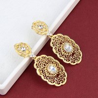 Sunspicems Exquisite African Drop Earring for Women Gold Color Resin Moroccan Wedding Jewelry Dubai Arabesque Gift