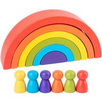 Arch Wood Rainbow Building Blocks Kids Color and Shape Learning Stacking Game Montessori Educational Wooden Toys for Children