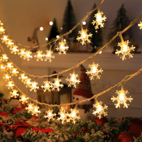 1/3/6M LED flocon de neige fée lumières batterie/USB puissance fil de cuivre guirlande lumière nouvel an jardin extérieur mariage salon décor