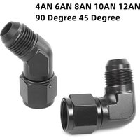 4AN 6AN 8AN 10AN 12AN Flare 90 Degree 45 Degree Fitting Female/Male Union BLACK