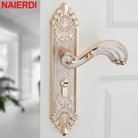 NAIERDI Fashion European Room Door Lock Anti-Theft Gate Locks Luxurious Door Handle for Home Bedroom Wood Door Furniture