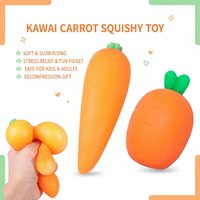 Kawaii Slow Rising Carrot Squishy Pinch Fidget Toy Fluffy Imitation Vegetable Stress Relief Anti-Anxiety Decompression Toy