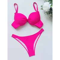 Sexy Push Up Bikinis Sets Two Pieces Solid Thong Swimsuit Bikini Swimsuit Swimwear Biquini Conjunto De Bikini Tankini Biquini