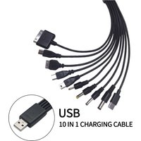 10 in 1 Multi Head USB Charging Cable Universal Phone Charger Cord with Multiple Adapter Plugs for Samsung Nokia Xiaomi Huawei