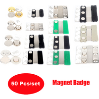 50 Pcs Magnetic Name Magnet Badge Magnet Self-adhesive Magnets Plastic Mental ID Card Name Tag Business Name Magnetic Tag Holder
