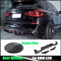 For BMW X3M F97 2018-2021 Carbon Fiber Rear Bumper Diffuser Lip Boot Spoiler Protector Plate Bracket Body Kits