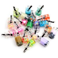 10pcs Charms Resin Fruit Orange Apple Pearl Milk Tea Pendant Crafts Making Findings Handmade Jewelry DIY for Earrings Necklace