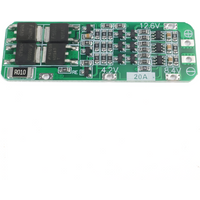 3S Li-ion Battery Protection Board BMS 20A 12.6V with Balance PCB Cell Eq Overcurrent Protection for 18650 Drill Motor