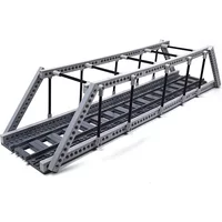 Building blocks City train track Single-layer bridge Railway track DIY scene Iron bridge scene accessories