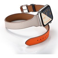 Strap For Apple Watch Band 44mm 45mm 42mm 40mm 49mm 41mm Genuine Leather Double Tour Bracelet iwatch series ultra 8 7 SE 6 5 4 3