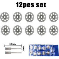 12pcs Set 20mm 22mm 25mm 30mm Diamond Saw Blade With Mandrel for Dremel Rotary Tools Mini Diamond Cutting Disc
