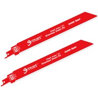 PAYA 2PCS 9Inch 8TPI Carbide Tipped Reciprocating Saw Blade Set Carbide Teeth Sabre Saw Blade for Cast Iron Stainless Steel Cut